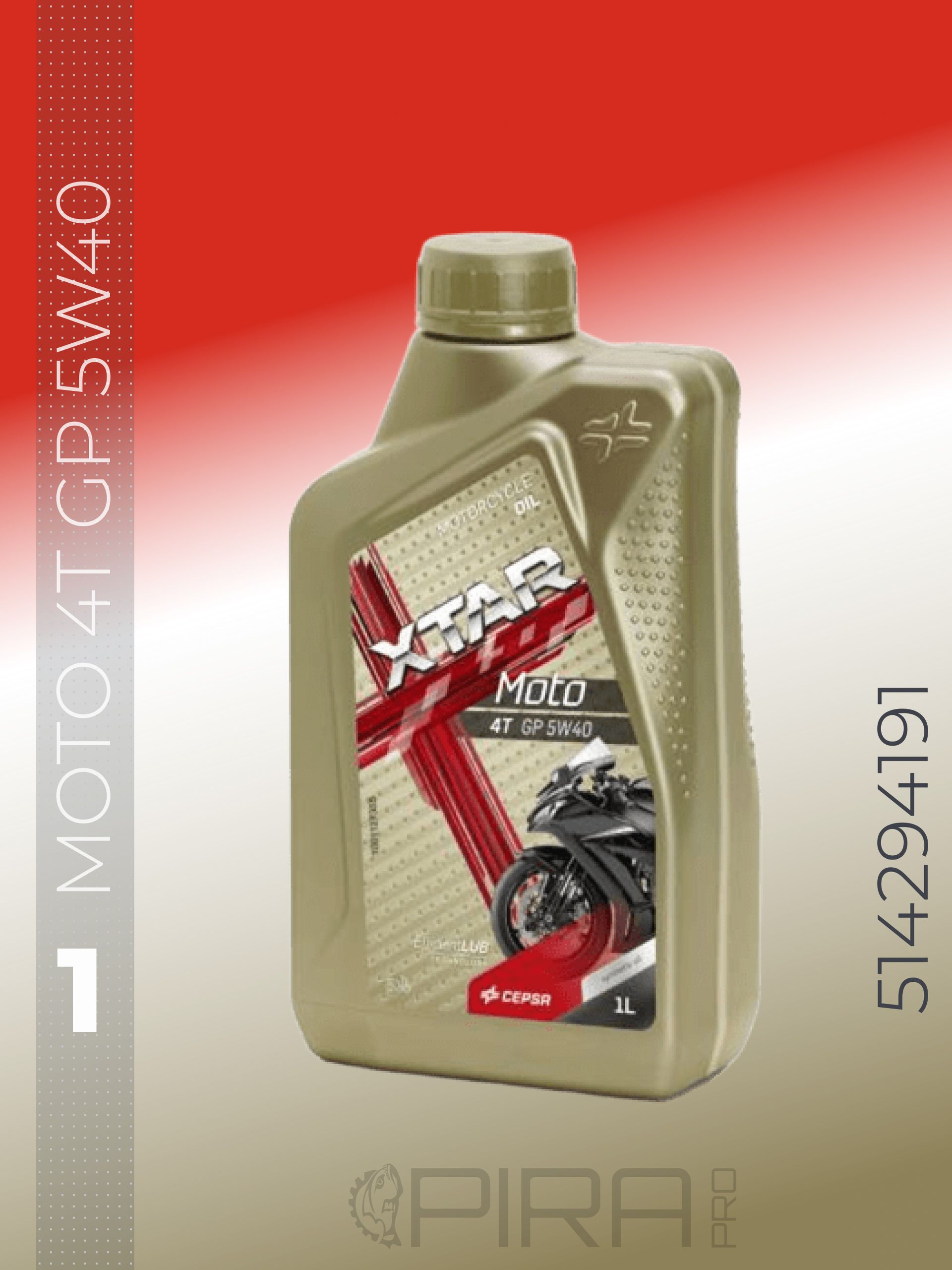 CEPSA XTAR MOTO 4T GP 5W-40 Масло моторное, Синтетическое, 1 л