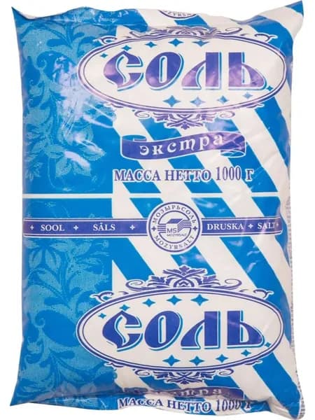 Соль Полесье экстра (20 штук по 1 кг)