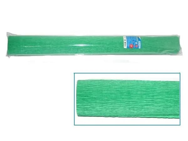 Бумага гофрированная (креповая) флористическая 50*250см 140 г/м2 ярко-зеленая в рулоне