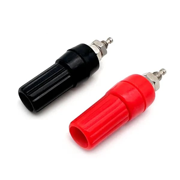 Гнездо на корпус BANANA 42mm пластик, красный / черный, комплект 2шт