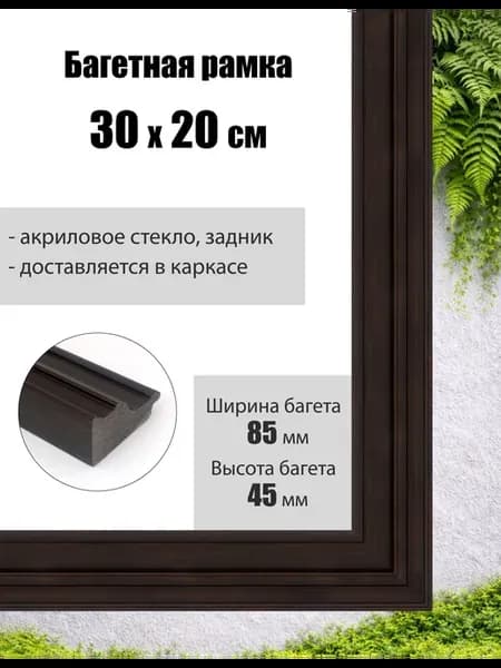 Рамка багетная для картин со стеклом 30 x 20 см, РБ-295