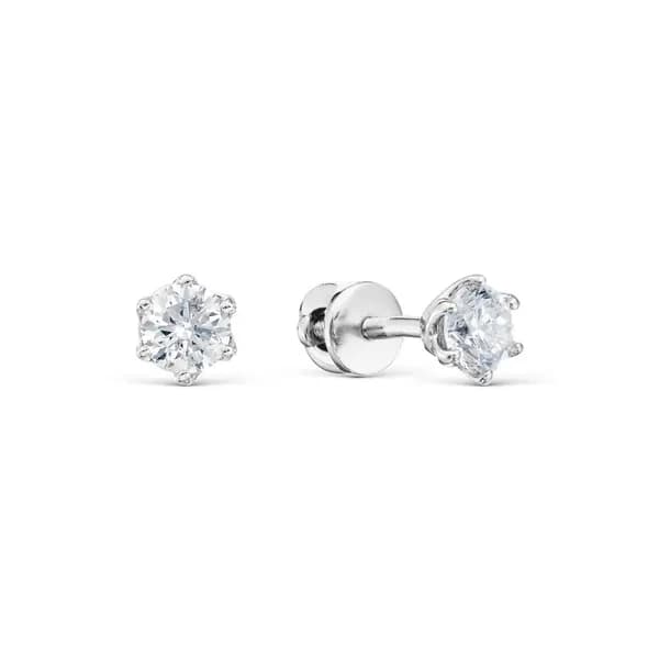 Серьги женские золотые 585 пробы с бриллиантами, KARATOV