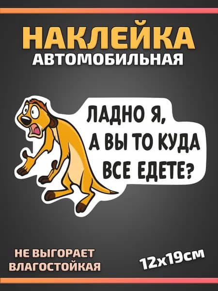 Наклейка автомобильная Тимон Ладно я