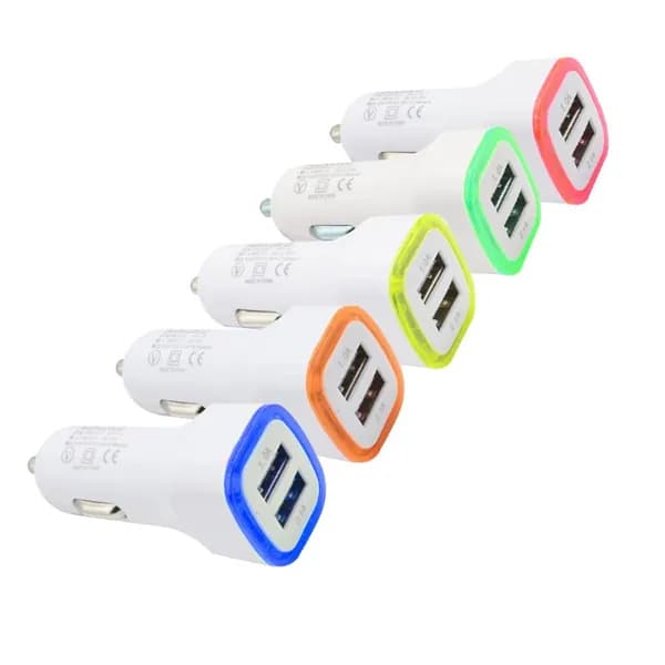 Желтое двойное usb автомобильное зарядное устройство мини-квадрат для зарядки в машине