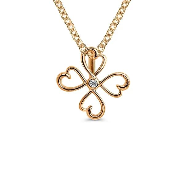 Подвеска на шею с фианитом из красного золота 585 пробы 585GOLD