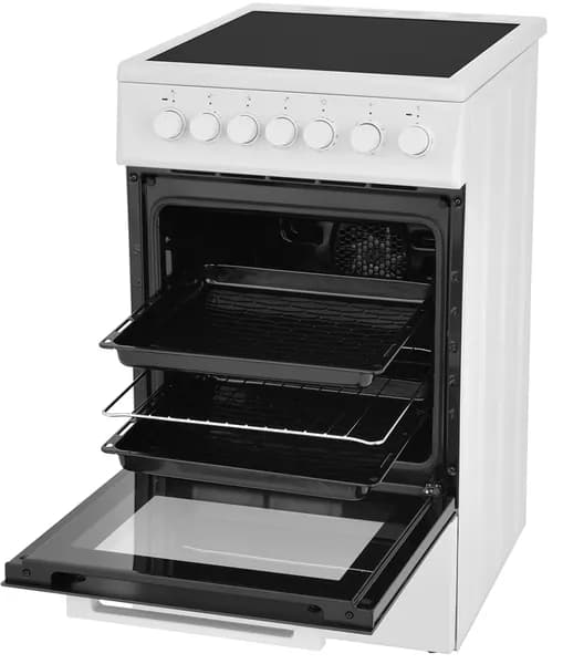Плита электрическая Beko FSE57110GW, 50 см, 4 конфорки, 55 л, белый