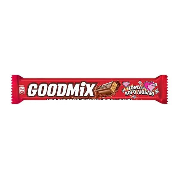 Шоколадный батончик в молочном шоколаде с хрустящей вафлей Goodmix Дуо Original 40г