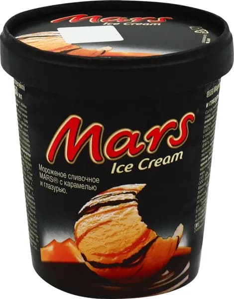 Мороженое MARS Ice Cream, сливочное с карамелью и глазурью 6,5%, без змж, ведро, 300г