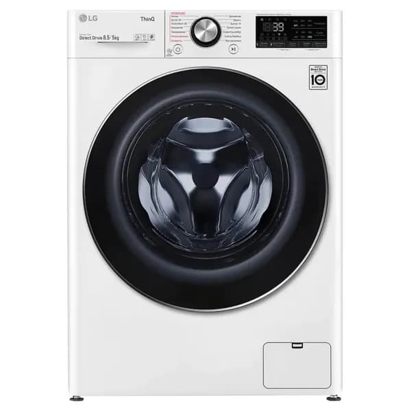 Стиральная машина с сушкой LG F2V9GC9W, 8.5/5 кг, 1200 об/мин, 60 см, 53/70 дБ, A, белый