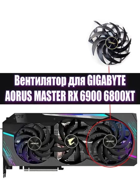 Вентилятор ПРАВЫЙ кулер для видеокарт Gigabyte AORUS RX 6900 6800XT MASTER