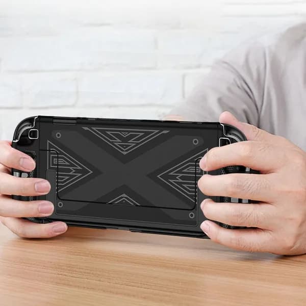 Чехол для Nintendo Switch 2, черный, с рельефным узором X, прочный