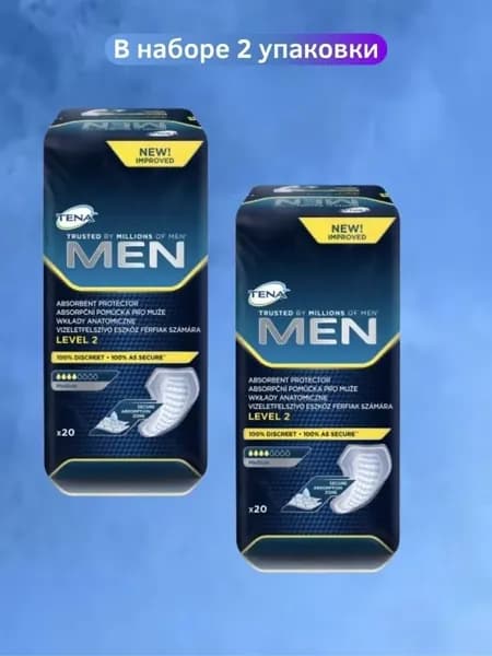 Прокладки урологические для мужчин Tena Men Level 2 Medium , 4 капли, 40 штуки