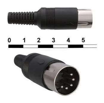 Разъем DIN 5pin штекер на кабель 7-0251 (СШ-5)