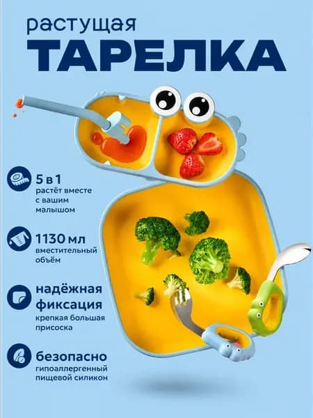 Набор детской силиконовой посуды для кормления