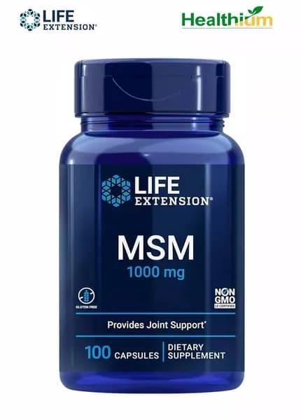 Life Extension MSM 1000мг 100 капсул МСМ (метилсульфонилметан) / Поддерживает здоровье суставов, колен и хрящей для повышения подвижности