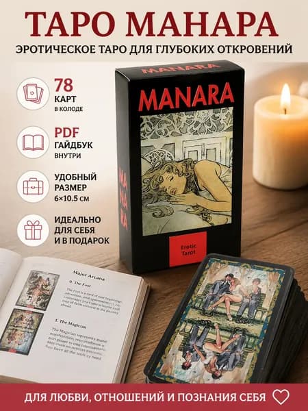 Карты Таро Манара, бумажные, 78 шт., 6x10,5 см, на английском языке, для гадания