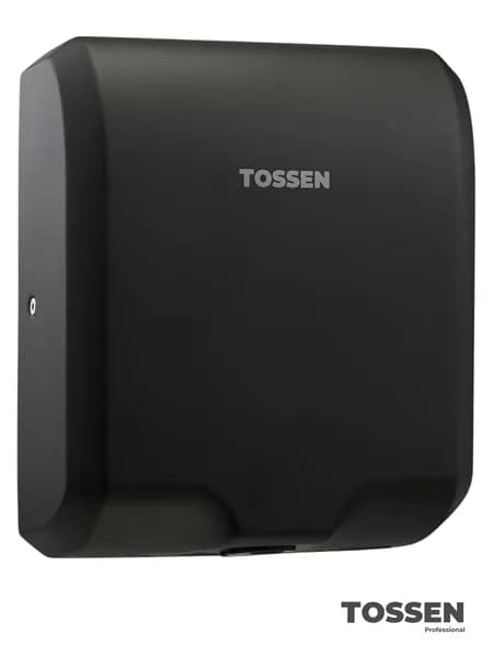 Сушилка для рук электрическая настенная сенсорная TOSSEN HS 1013 MB, высокоскоростная, с УФ и HEPA, нержавеющая сталь, чёрная матовая