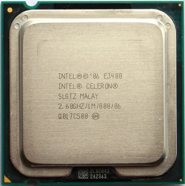 Процессор Socket LGA 775 Dual Core Celeron E3400 ( 2 ядра 2600 МГц 2,6 ГГц кэш 1024 Кб шина 800 МГц )