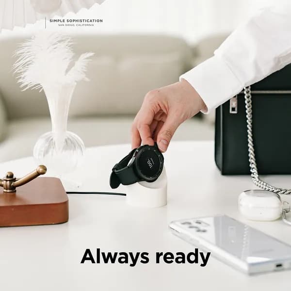 Беспроводная зарядная станция для умных часов Samsung Galaxy Watch 5 и 5 Pro с, силиконовой подставкой и органайзером для кабеля