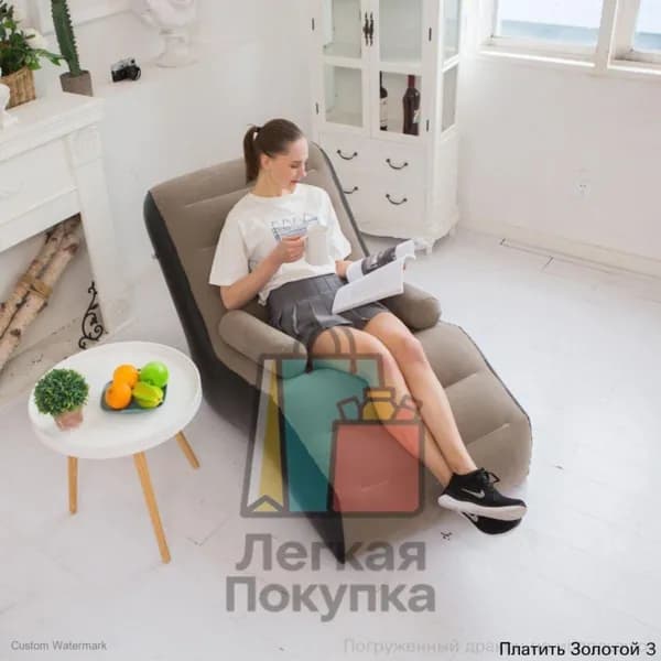 Бескаркасный диван Матрас, Бархат, Размер XXXXXL,темно-коричневый