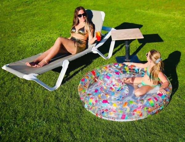 Детский надувной бассейн Intex "Фрукты" 134х30, с мячом и кругом в комплекте, 248л