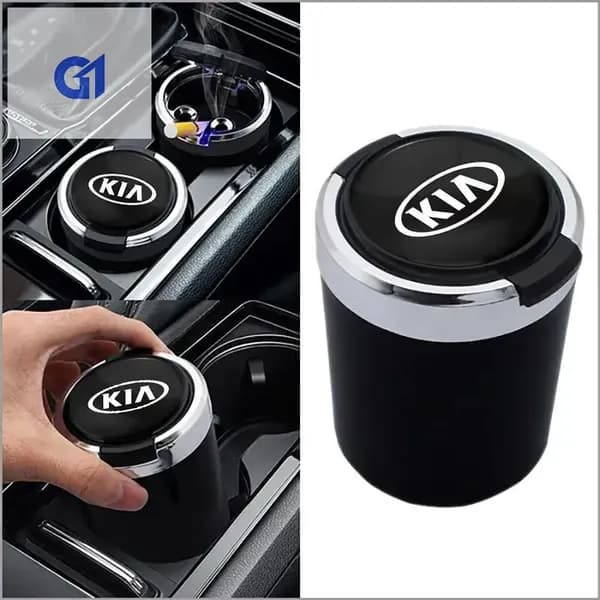 Пепельница автомобильная с логотипом KIA КИА, с крышкой и подсветкой KIA КИА