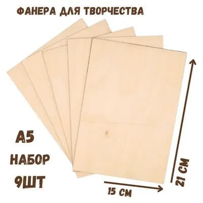 Доски для выжигания, росписи, без рисунка, 9 штук, 15х21 см