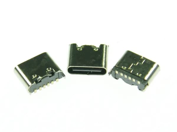 Системный разъем Type C 25 вертикальный 6pin, высота 6.5мм