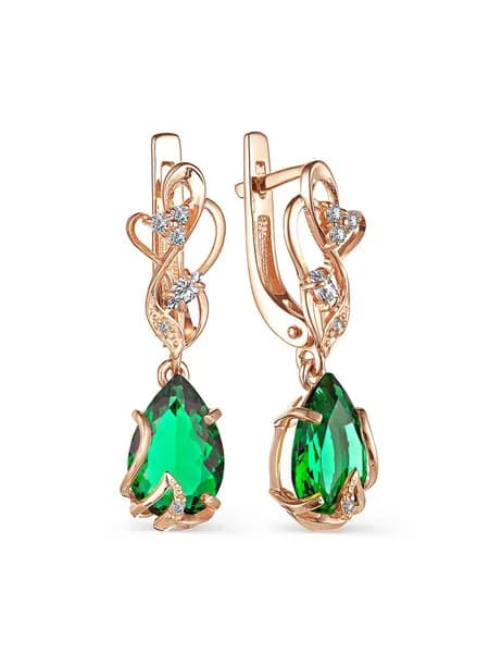 Серьги с Изумрудом Костромской завод