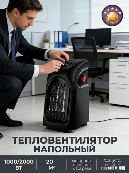 Экономный тепловентилятор с терморегулятором, быстрый нагрев