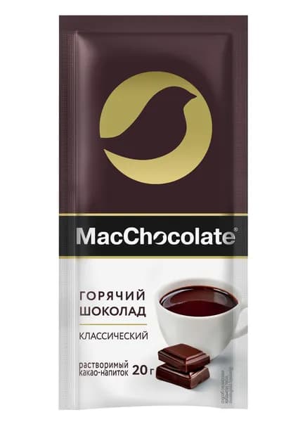 Горячий шоколад растворимый MacChocolate Классический, 5 пакетиков по 20г.