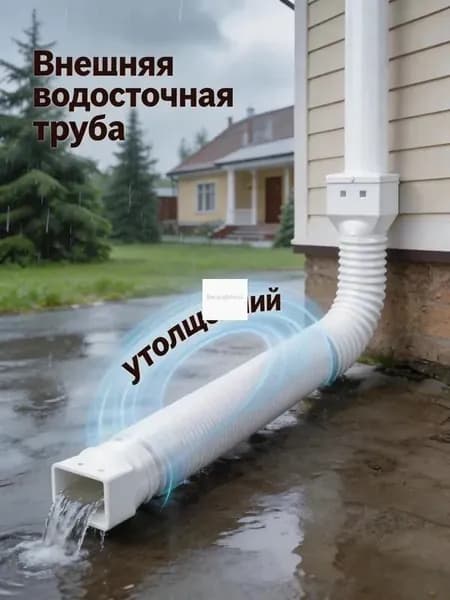 Водосточная труба, удлинитель для дренажа из коричневого пластика квадратной формы, подходит для дренажа или удлинения гибких трубопроводных систем