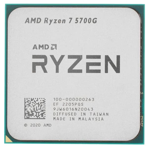 Процессор AMD AM4 Ryzen 7 5700G Cezanne (8C/16T/3.8-4.6GHz/16Mb/Vega 8/7nm/65W) OEM (100-000000263)
