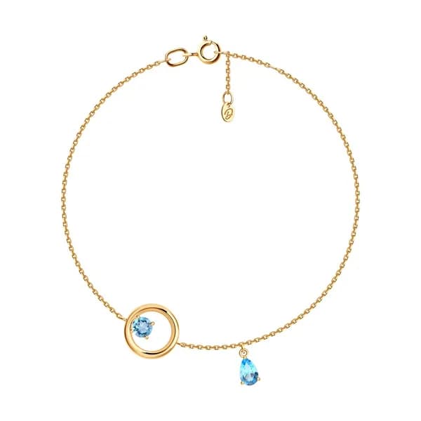 Diamant, Браслет из золота с топазами, 52-350-00457-1, декоративные, украшение из красного золота 585 пробы