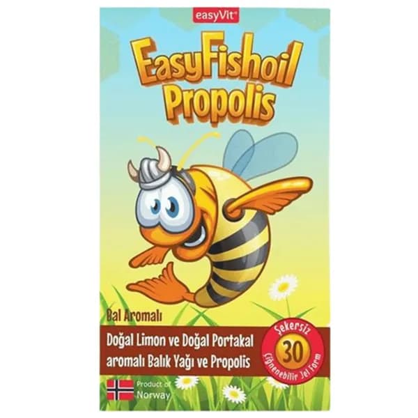 Гелевые таблетки Easyfishoil Омега-3 с прополисом, 30 шт.