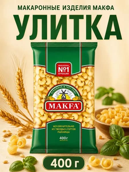 МАКФА Макаронные изделия Улитка 400 грамм