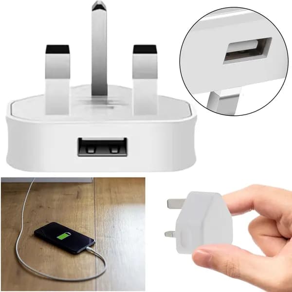 Адаптер питания USB с британской вилкой, белый, 5 В, 3,1 А