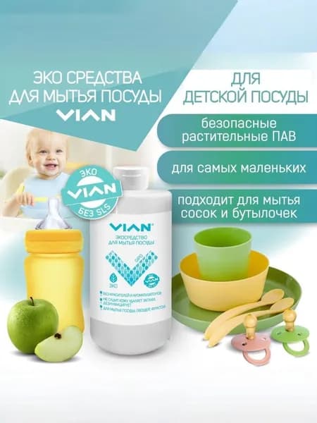 Средство для мытья посуды VIAN "GIPO" (БЕЗ УГЛЯ), 450 г