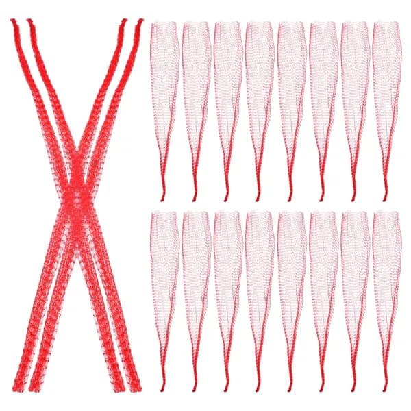 Сетчатые Мешки Для Хранения Чеснока, Красные, Размер 30.00X25.00X25.00 См, Прочные И Дышащие, 50 Шт