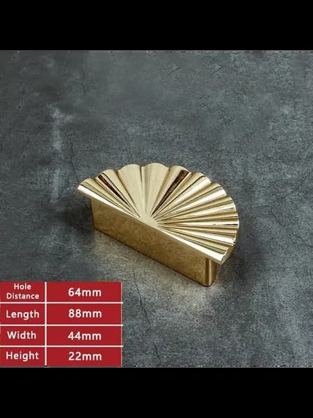 золотые ручки для шкафов Bright Gold 64mm