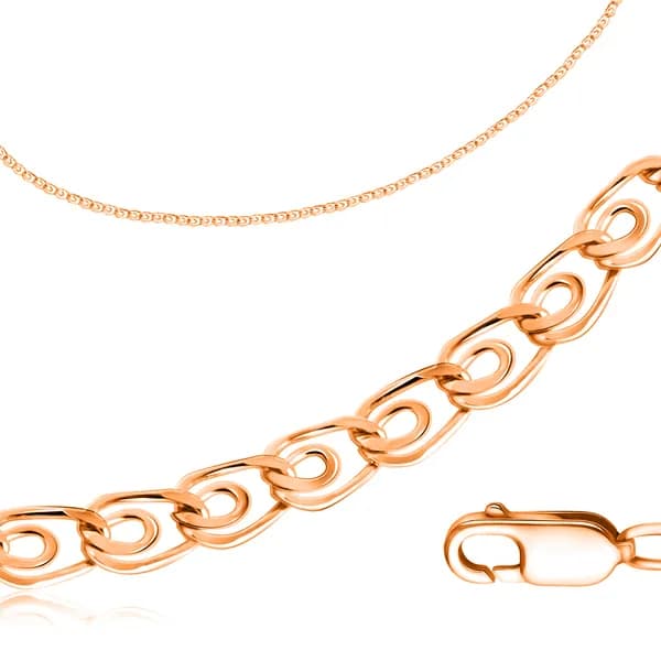 Pletnev Jewelry Браслет Серебро позолоченное 925 пробы, плетение Лав (сердечки)
