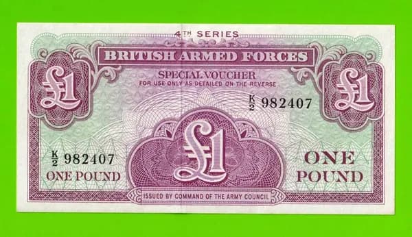 Великобритания, Англия, Британская Армия (ваучер) - 1 фунт - 1962 (K/2) - UNC-!!!