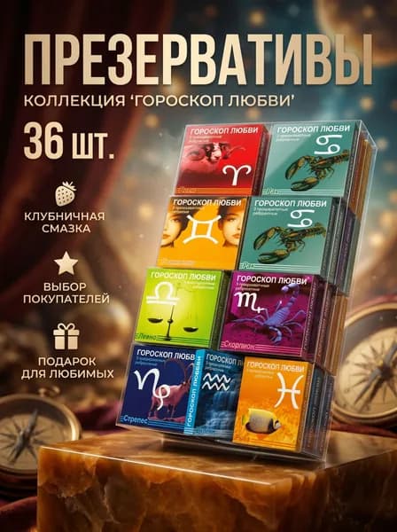 Презервативы Гороскоп любви №3 с ароматом клубники, ультратонкие 36шт (12*3)