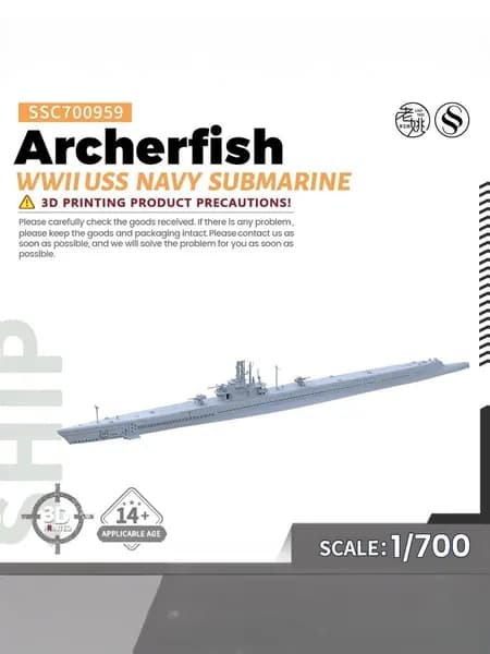 LYMODEL-SS SSC700959 1/700 Военная модель подводной лодки USS Navy Archerfish времен Второй мировой войны