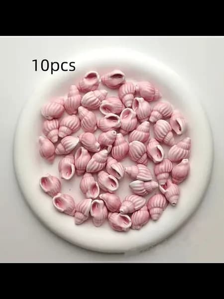 Бусины ракушки пластик набор 10 шт Розовый, Light Pink
