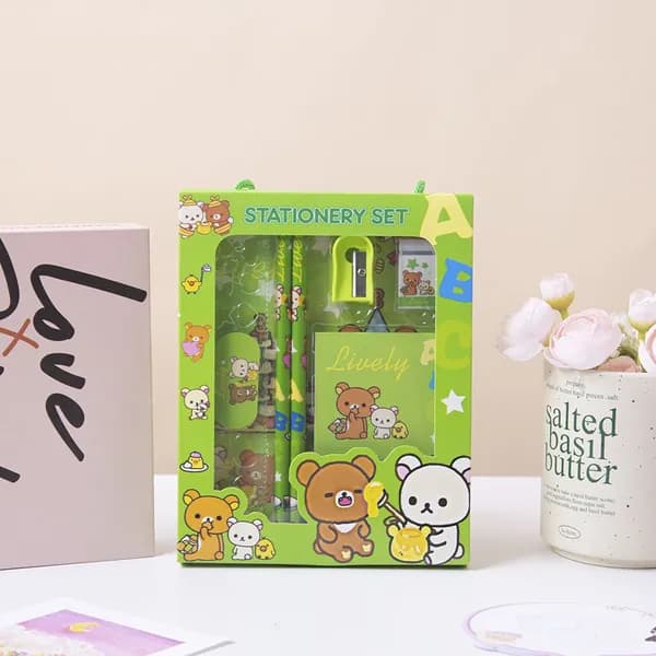 Подарочный набор канцелярских товаров Sanrio 6 в 1, школьный набор для девочек с аниме персонажами