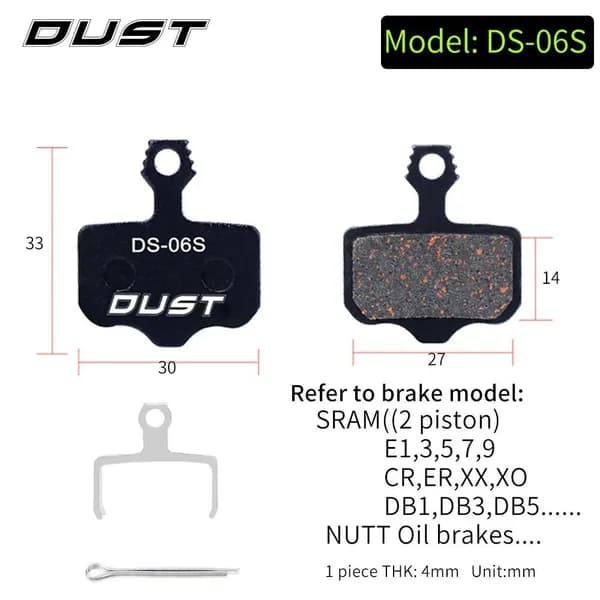Тормозные колодки для велосипеда DUST 1 пара RISK DS-06S