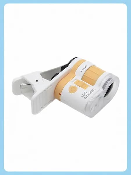 Микроскоп 100 с LED-подсветкой и креплением для смартфона, Оранжевый