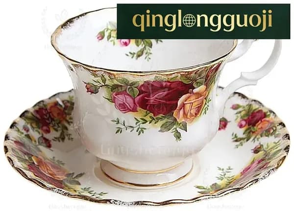 Чайная пара "Розы старой Англии", Фарфор, Royal Albert, Великобритания, вторая половина 20 века.