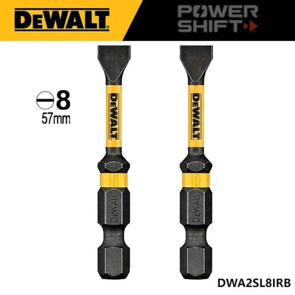 DEWALT, сверла высокой твердости 2PCS, шлицевая дрель, 57 мм Запасные части, биты для отверток Аксессуары для бурения DWA2SL8IRB